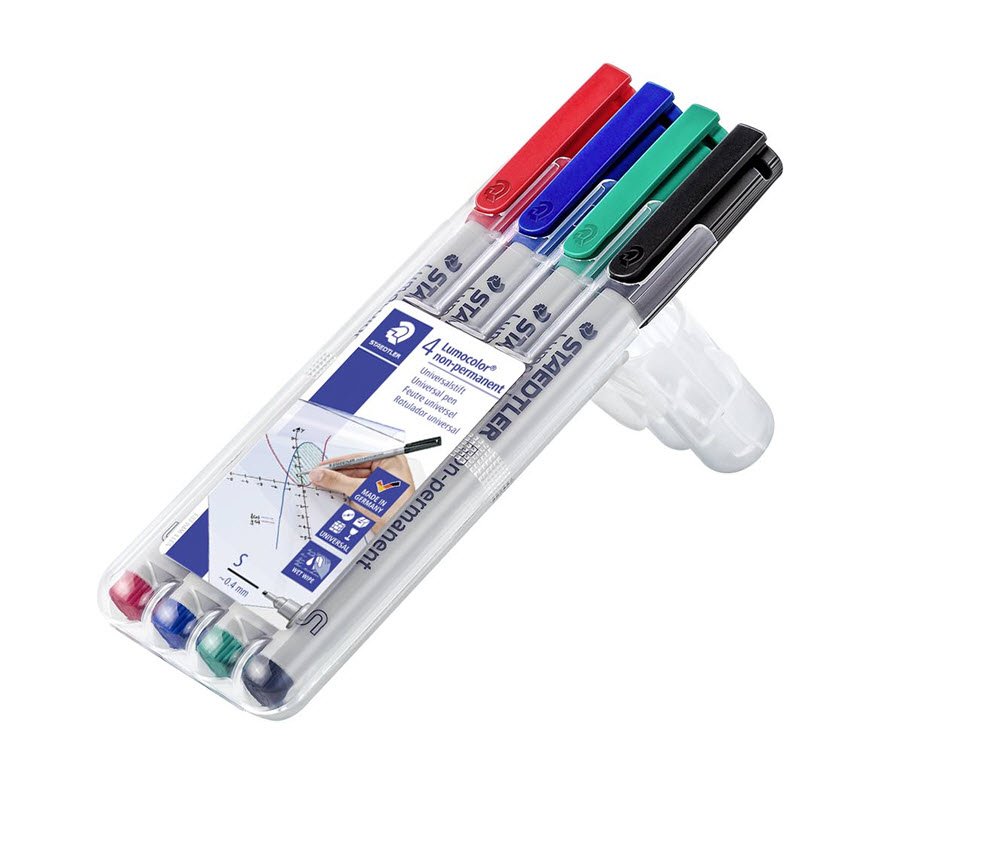 Lumocolor&reg; non-permanent pen 311 WP4, 4 farver